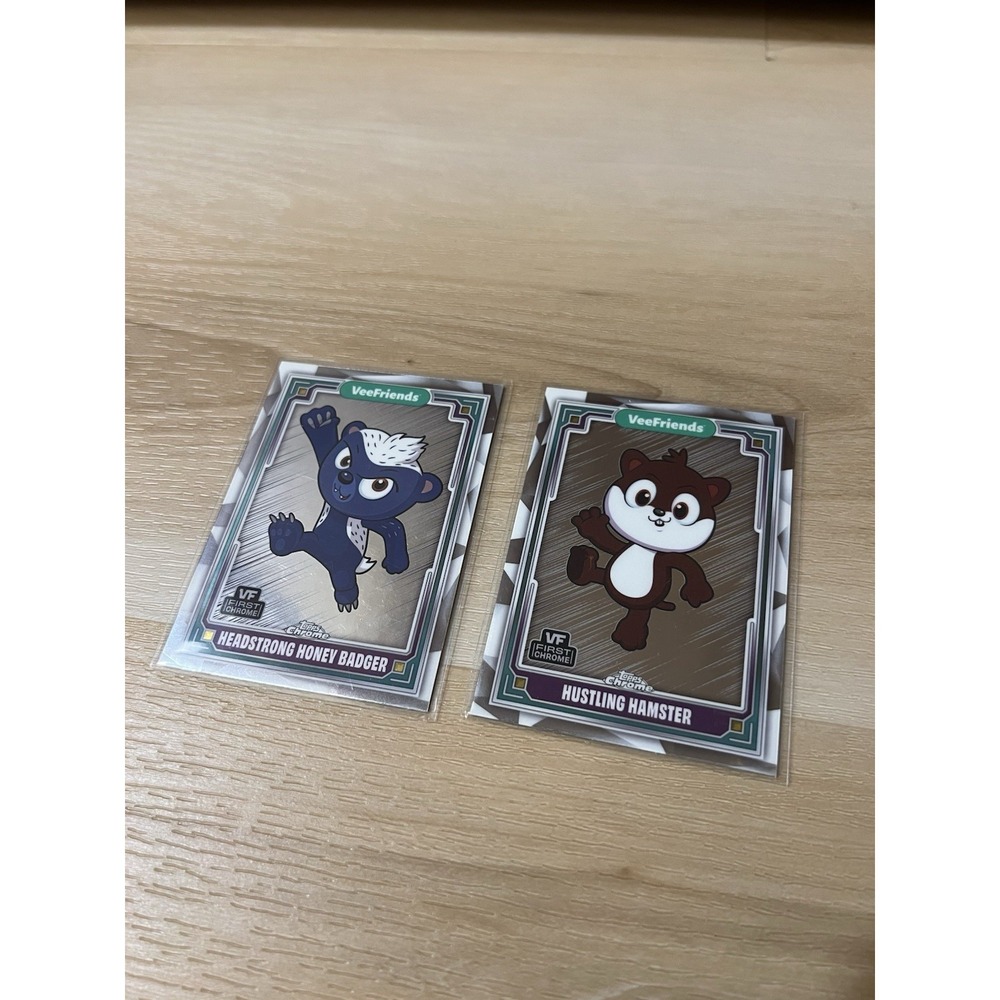 2025 Topps Chrome VeeFriends Lot Of 2 Headstrong Honey Badger Hustling Hamster